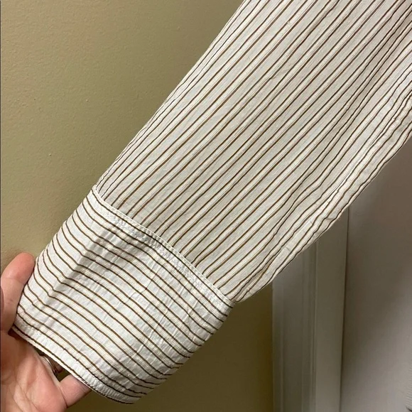 Zara | Semi Sheer |Pinstripe |Collared |Button Down |Wide Cuff |Blouse |Size XXL - Picture 4 of 14